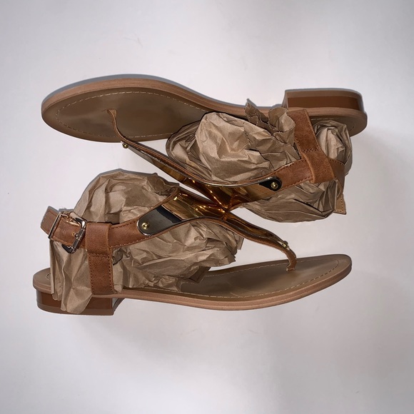 Aldo Tan & Gold Sandals - Picture 2 of 4